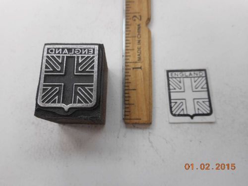 Printing letterpress printers block, england union flag shield for sale
