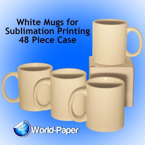 Blank 11 oz White Mug for Sublimation Heat Press - 48 mugs case