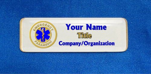 Paramedic Emergency Seal Custom Personalized Name Tag Badge ID Medic Tech