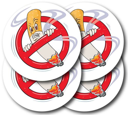 4 No Smoking Sign Decal 2&#034; Warning Smoke Free Vinyl Sticker  2INCH