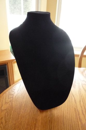 BLACK VELVET JEWELRY DISPLAY BUST NECKLACE &amp; PENDANT  15 &#034; INCH TALL