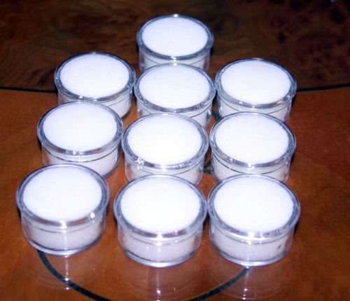 10 Loose Gem Stone Display or Storage Jars in white