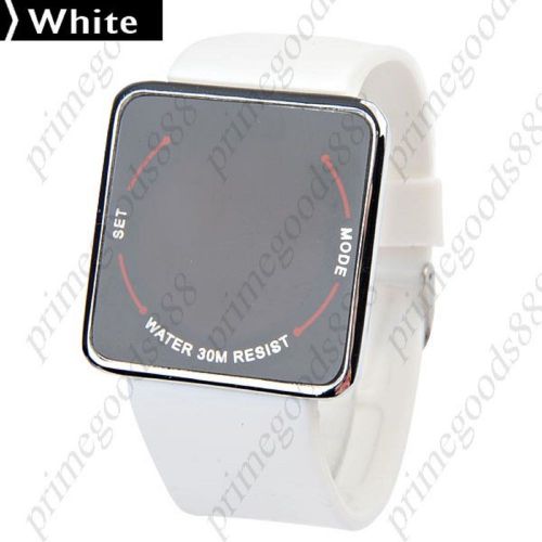 Unisex Capacitive Touch Screen Electronic LED Watch Wrist watch Silicone  White