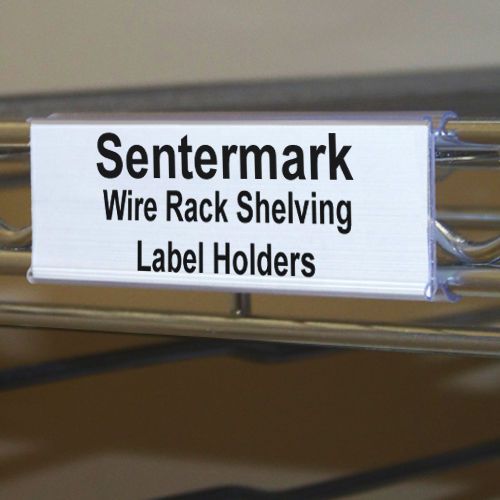 Wire shelving label holders 3&#034; for metro &amp; nexel style shelving - pack of 25 for sale