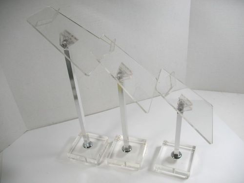 VINTAGE ACRYLIC SHOE STORE DISPLAT STANDS LOT OF 3  #7