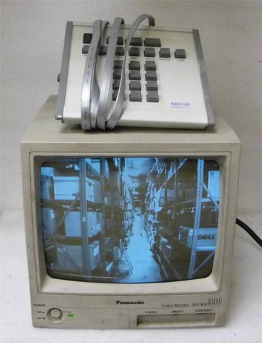 Panasonic wv bm-990 b&amp;w security video monitor w/ pelco kbd100 keyboard &amp; cable for sale