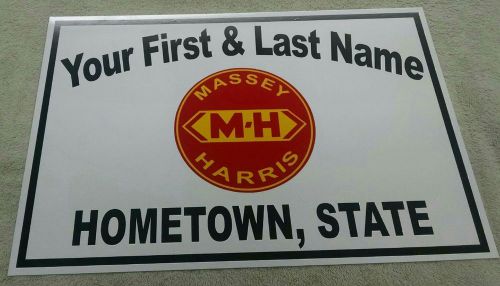 Personalized  Massey-Harris Aluminum Sign
