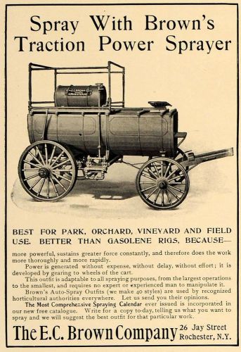 1907 ad e.c. brown traction power sprayer horticulture - original cl4 for sale