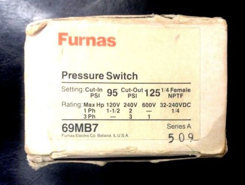 FURNAS 69MB7 PRESSURE SWITCH, FREE PRIORITY SHIPPING!