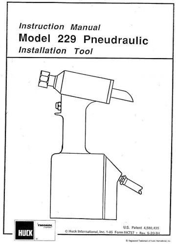 Huck 229 riveter manual for sale