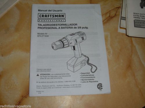 craftsman 3/8 in cordless drill 973271830 owners manual