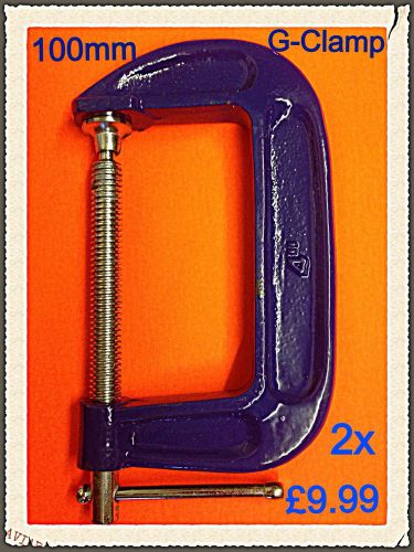 G Clamp (2x Pcs) Heavy Duty. Full Opening Over 100mm