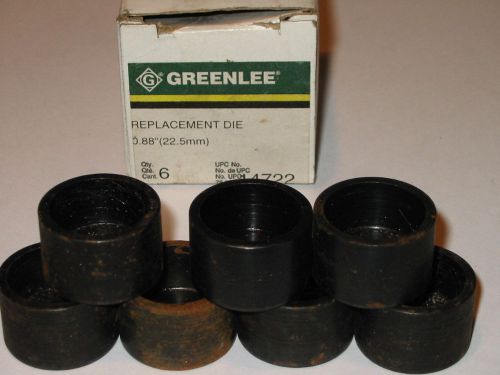 Lot of (7) Greenlee Replacement Die 0.88&#034; (22.5mm) # 14722