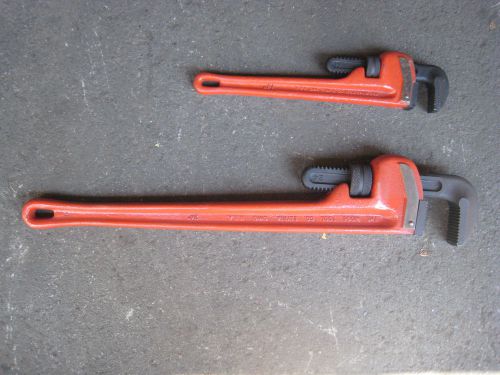 Set of 2 Ridgid Pipe Wrenches 24&#034; &amp; 14&#034;  FREE SHIPPING