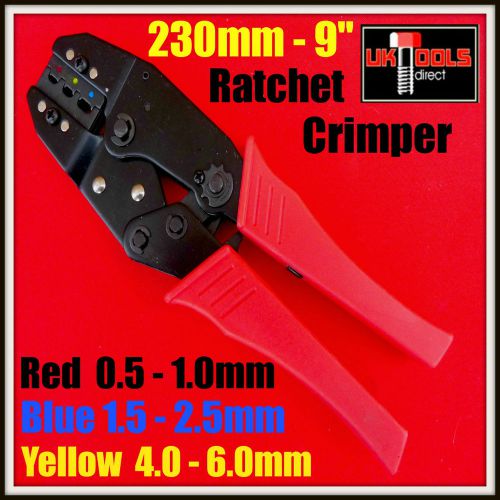 Ratchet crimping tool pliers 9&#034; - 230mm electrical terminal crimper for sale