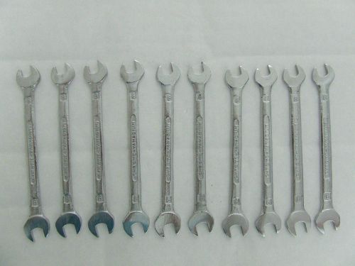 NOS 10 PIECES CHROM-VANADIUM STEEL DOUBLE OPEN END WRENCHES 8-9mm
