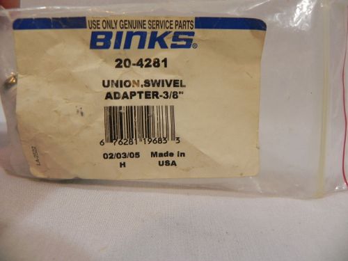 Binks 20-4281 Swivel Adapter 3/8 &#034; NPT x 3/8&#034; NPS ~ NEW OLD STOCK