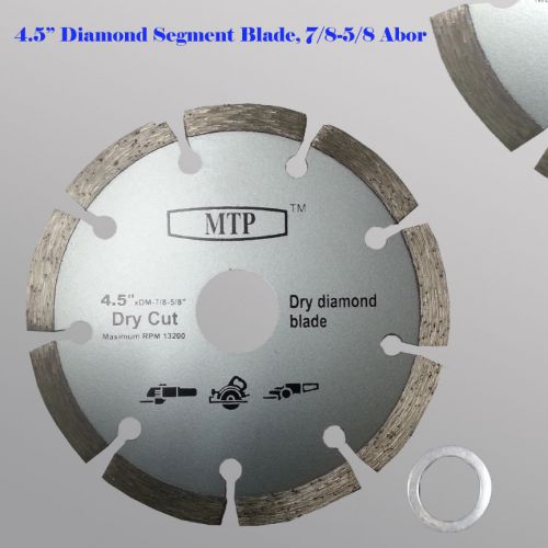 4.5&#034; Dry Diamond Segment Saw Blade 7/8-5/8 Abor General Purpose