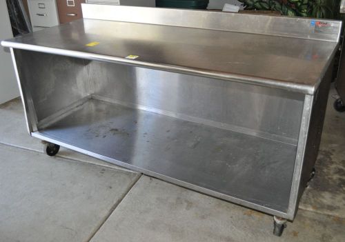 6 Foot Heavy Duty Stainless Steel Cabinet Work Prep Table 72&#034; x 30&#034; w/ Casters
