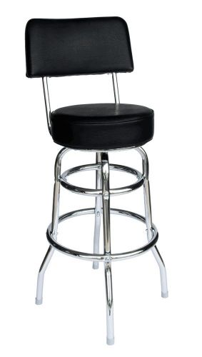 New Galena Double Ring Chrome Bar Stool with Seat Back