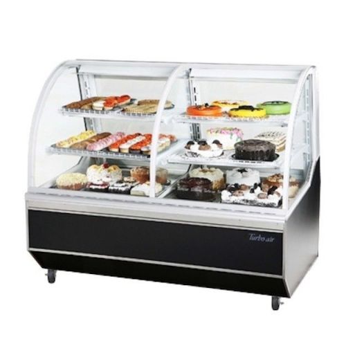 New turbo air 5ft frameless curved glass euro design dual combo bakery case!! for sale