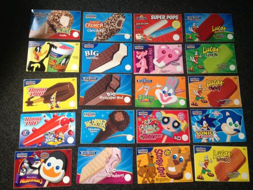 Ice cream truck decals-Stickers,Scooby-Doo,sonic,looney Tunes,Lucas lot of 20