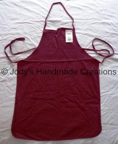 New with tags / Full Length Bib Apron  Chef/Cook 100% Cotton Twill / Burgundy