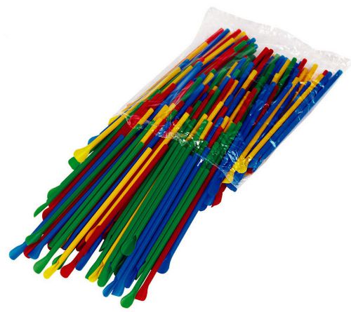 Spoon Straws, 200 Count, Multi Colored,  Great for Shaved Ice or Sno Cones