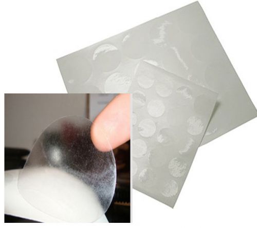 60 Crystal Clear Round Stickers - 1.25 in Adhesive Seal Transparent Label CHEAP