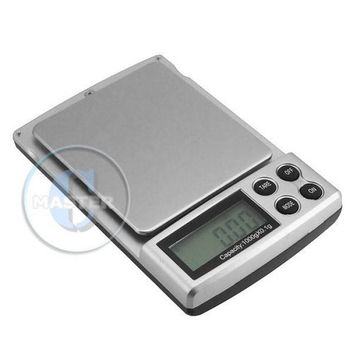 BLUE LCD DIGITAL JEWELRY POCKET SCALE GRAM OUNCE WEIGHT STAINLESS STEEL PLATFORM