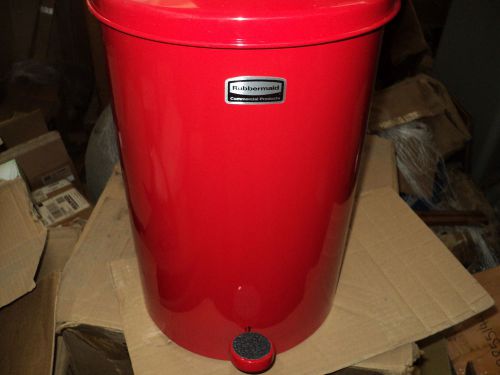 Rubbermaid  fgst35eplrd step on trash can, round, 3.5 gal., red for sale