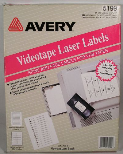 Office Supplies, AVERY Videotape Laser Labels Item#5199, 26 sheets face labels
