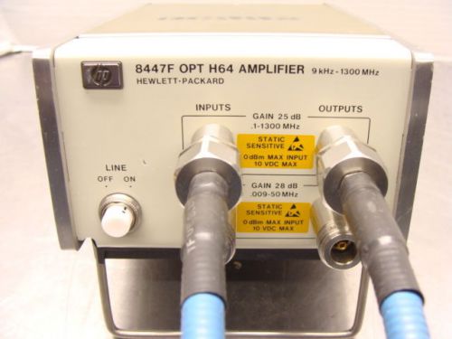 Hp / agilent / keysight model 8447f 9khz - 1300mhz opt h64 dual rf amplifier! for sale