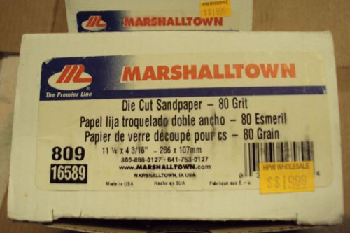 100 Pcs. 80 Grit  Marshalltown  Drywall Sandpaper Sheets. BARGAIN !!