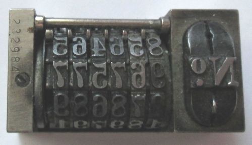 Vintage Letterpress Numbering Machine - 6 Digit - Forward - Skip 2 - Wetter - #6