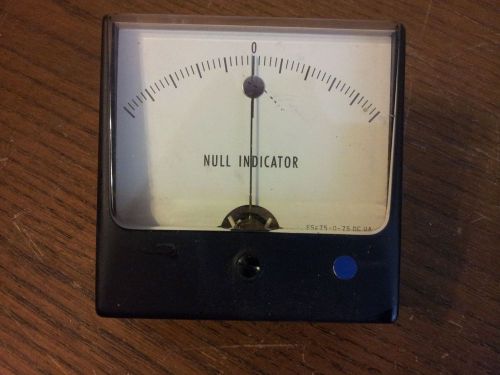 Simpson Null Indicator Meter Gauge ES=7.5 - 0 - 7.5 DC UA Square Panel Null Gage
