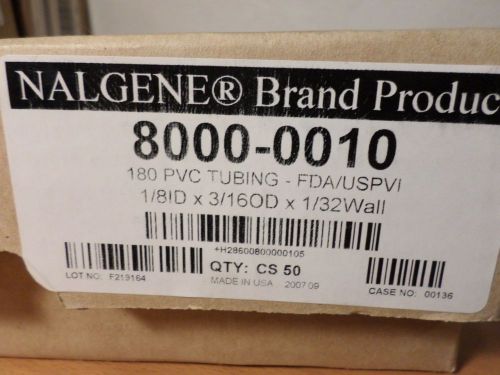 Nalgene 180 pvc laboratory vacuum tubing 1/8” id x 3/16” od 8000-0010 (40 feet) for sale