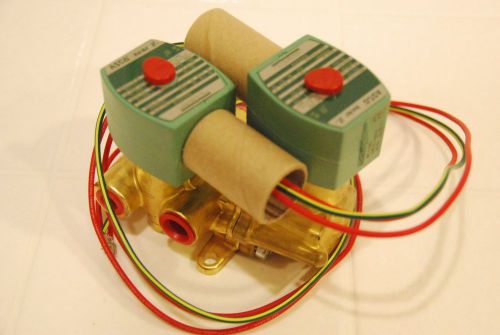 Asco 4-way dual coil, brass 1/4&#034; solenoid valve, 24 vac - 8344g044 for sale