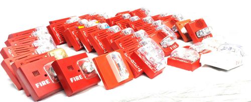 42x Assorted Lot Of Fire Alarm Strobes And Sirens  | Simplex 4903-9219 | etc.
