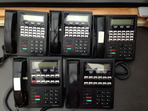 Lot of 5 SAMSUNG 24B &amp; 12B Business Phones AS IS - WHOLESALE LOT - LCD Keyset