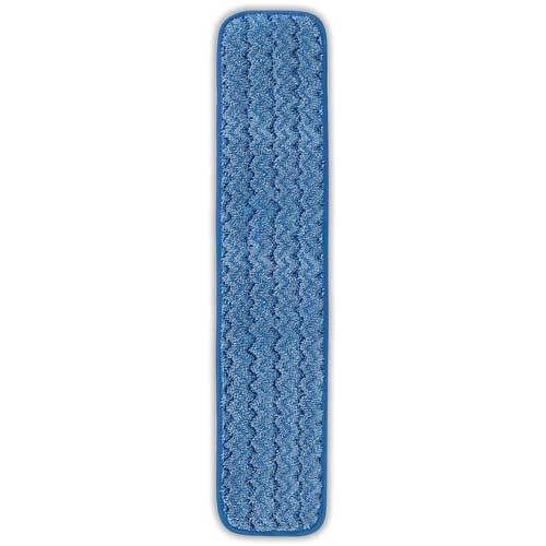 Box of 12  rubbermaid q411 hygen 24&#034; blue microfiber damp room mop pad for sale
