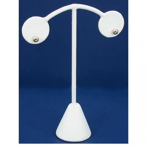 White Faux Leather Earring Countertop Jewelry Display Stands 4.5&#034; Kit 36 Pcs