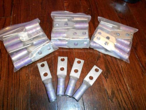 10x Harger 4/0 Compression Lug Double 3/8 in Hole 1in Space GECLB4/02C Purple