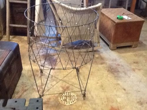 Vintage collapsible wire laundry cart for sale