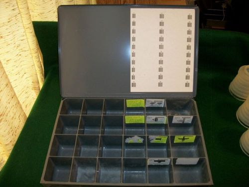 Durham parts storage bin cabinet 24 hole organizer metal with handle &amp; lid lot#1 for sale