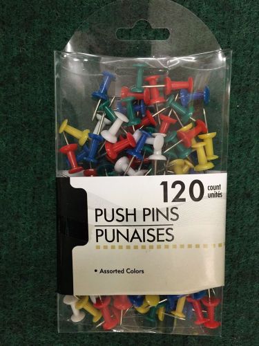 Multi-Colored Plastic Head Push Drawing Pins For Notice Home Office Board 120 ct