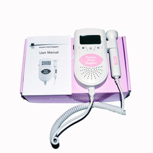 Pink 3.0mhz probe ultrasound prenatal detector fetal doppler baby heart monitor for sale