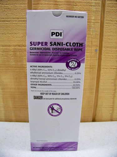 PDI U87295 Super Sani-Cloth Germicidal Disposable Wipes Ex-Large 50 Pack