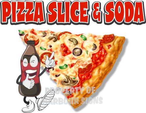 Pizza By the Slice Soda BOTTLE Combo Decal 14&#034; Concession Restaurant Food Truck