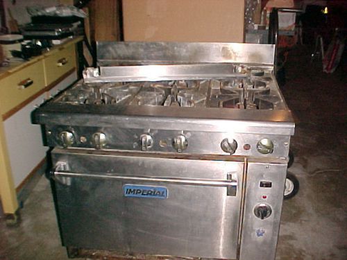 36&#034; Imperial Range 6 Gas Burners Commercial Restaurant Stove for parts or repair